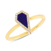 0.06ct Diamond & 0.32ct Lapis 14k Yellow Gold Lady's Ring